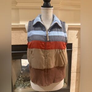 Vintage Ocean Pacific Op Puffer Vest Boys Large 11/13 Multi Striped Full…